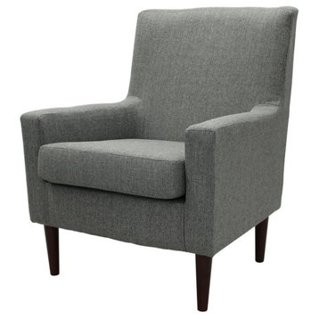 Modern Accent Chair, Removable Foam Seat Cushion and Track Arms, Gray