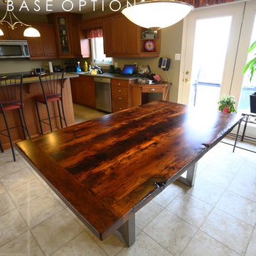 Metal Base Reclaimed Wood Tables