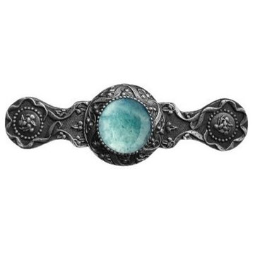 Victorian Pull, Antique-Style Pewter With Green Aventurine