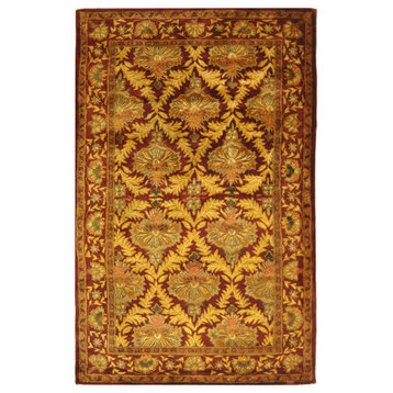 Safavieh Antiquity Collection AT54 Rug, Wine/Gold, 9'6"x13'6"