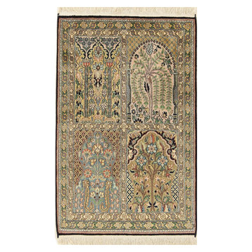 Oriental Rug Kashmir Silk 3'3"x2'1"