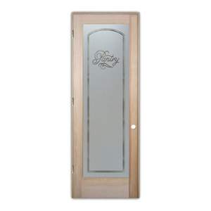 Pantry Door Melany Sandblast Etched Glass Pantry Door