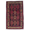 Black-Beige Hand Woven Kazak Special Weaving Technique Refined 4X7 Area Rug