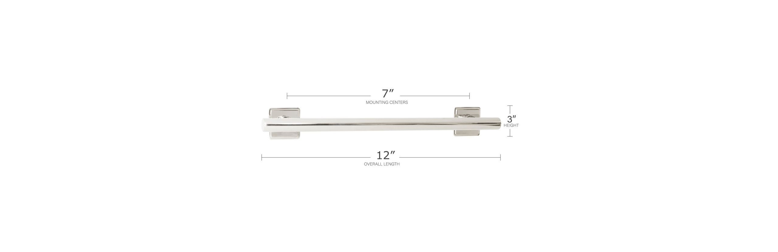 Coronado Designer Straight Bathroom Shower Grab Bar, Polished, 12"