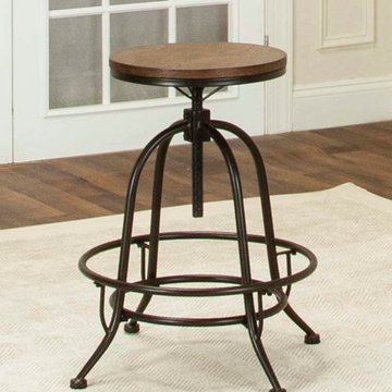 Sunset Trading Rustic Elm Industrial Deluxe Swivel Barstool