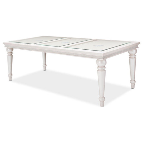 Aico Amini Glimmering Heights Leg Dining Table in Ivory