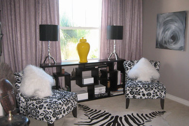 Transitional living room photo in San Diego