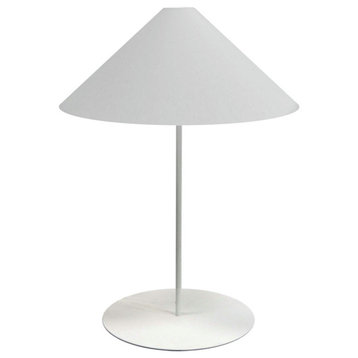 1LT Slope Table Lamp White Shade White