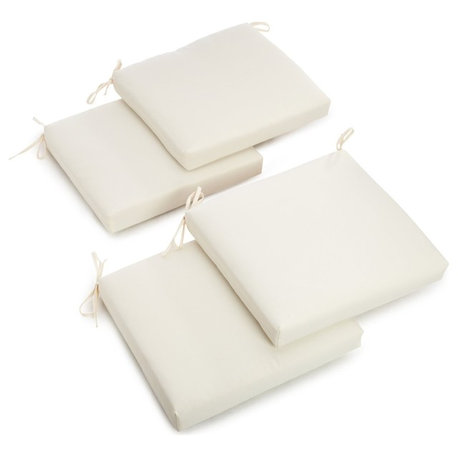 20"x19" Twill Chair Cushion, Set of 4, Egg Shell