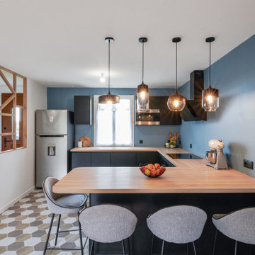 Rénovation d'un séjour/cuisine de 50 m2 à Saint-Germain-de-Fresney