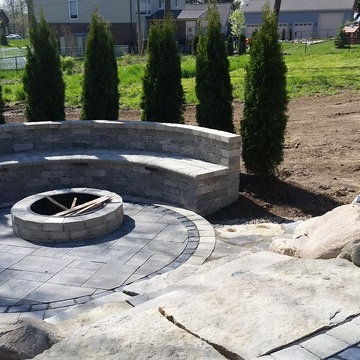 Unilock Bristol Valley Two Tiered Patio