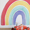 Watercolor Rainbow Vinyl Wall Sticker - Peel and Stick, Red, Large 59"w X 48"h
