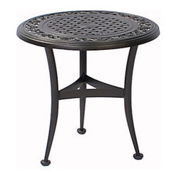 Woodard 22" Round Empire Cast End Table - Outdoor Side Tables