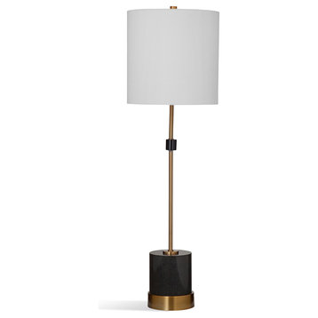 Ogden Table Lamp, Black Marble/Brass