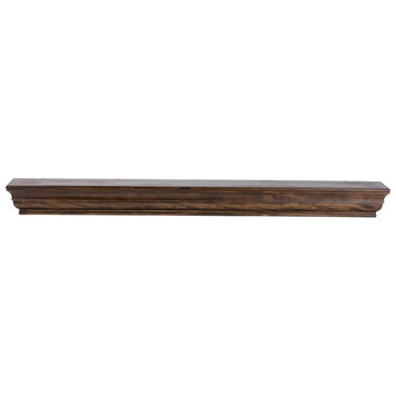 Dogberry Collections Shaker Wood Mantel, Dark Chocolate, 48"