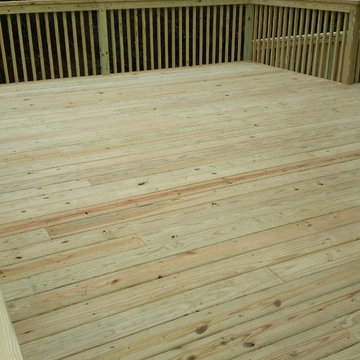 Custom multi-level deck with fire pit