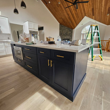 Farm Style Kitchen Project with Blue Shanker Island