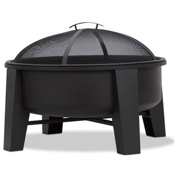 Real Flame Forsyth Wood-Burning Iron Fire Pit in Black