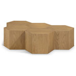 Meridian Furniture - Eternal Modular Coffee Table, Natural, 5 Piece - Liven up your living room with this coffee table from the Eternal collection. Crafted from solid white oak wood and featuring a natural color, this coffee table is both sturdy and stylish. Its modular shape enables you to connect the coffee table to as many as needed, making it a versatile accent piece for your home. Its contemporary design is perfect for any modern living space, and its stability ensures that it stays in place.
