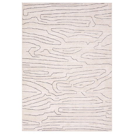 Label J Newlyn EVA01 Abstract Ivory Area Rug, 5'x8'