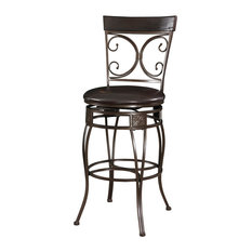 Powell Furniture - Powell Dark Bronze Big and Back Scroll Bar Stool - Bar Stools and Counter Stools