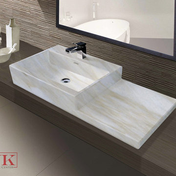 Calacatta Bella Solid Marble vessel sink- at YK Stone Center Only. $2000.00