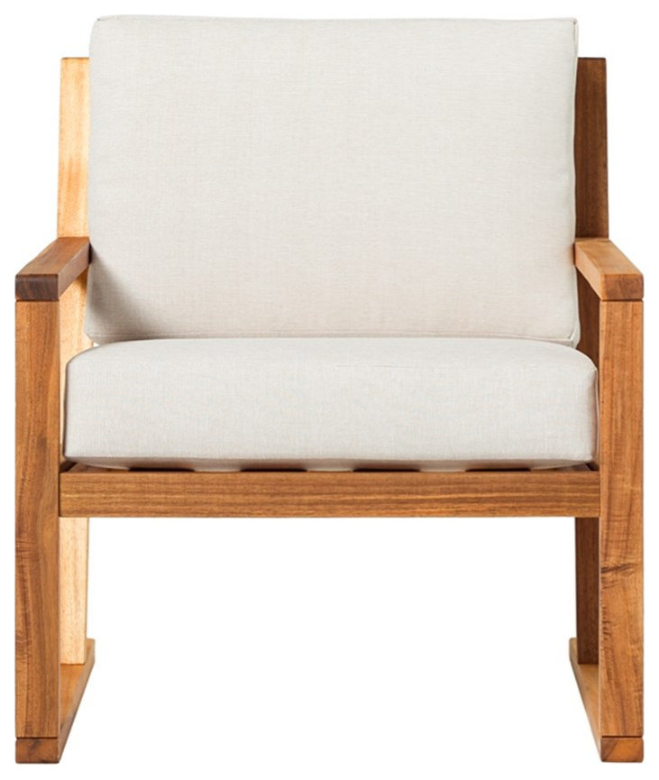 Modern Slat Back Solid Wood Club Chair - Natural