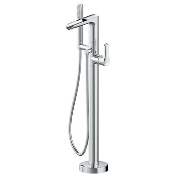 Jacuzzi PT638 Karina Floor Mounted Tub Filler - Polished Chrome