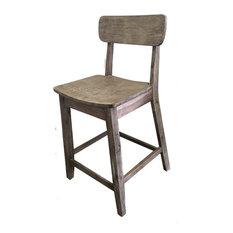 Boraam Industries, Inc. - Boraam Torino 24" Counter Stool in Gray Wire-Brush - Bar Stools and Counter Stools