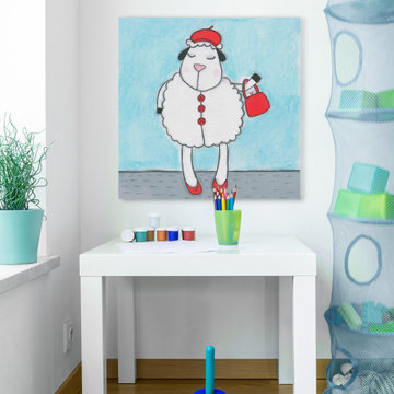 "Sheep II" Painting Print on Wrapped Canvas