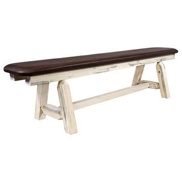 Montana Woodworks Homestead 6ft Hand-Crafted Wood Plank Style Bench in Natural