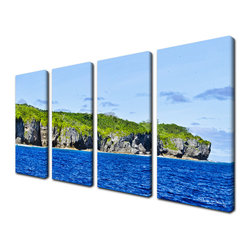 Ready2HangArt - Ready2hangart Chris Doherty 'Niue Pano P' 4-piece Canvas Wall Art - Prints And Posters