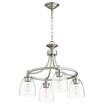 QUORUM 6422-4-265 Rossington 4-Light Nook, Satin Nickel with Clear Seeded