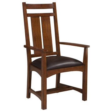 Intercon Furniture Oak Park Wide Slat Arm Chair, Set of 2, Mission