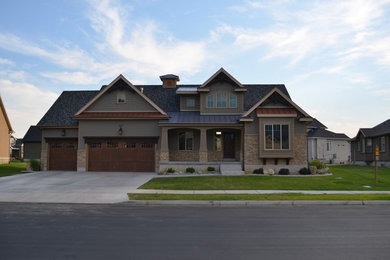 Inspiration for a transitional exterior home remodel in Salt Lake City