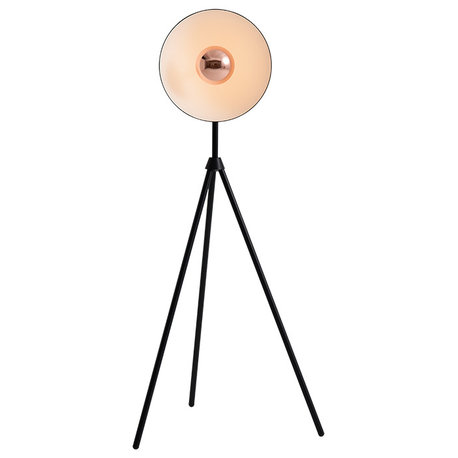 Apollo Floor Lamp, Black/Copper, Black Metal