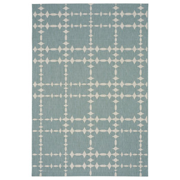 COCOCOZY Elsinore-Tower Court, Woven Rectangle Rug, Blue, 3' 11"x5' 6"