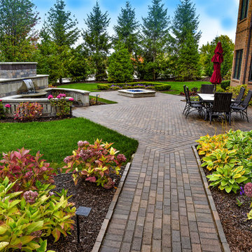 Backyard Estate with gazebo fireplace & water feature