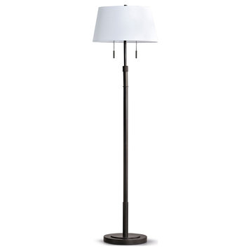 The Grande 55"~66"H Adjustable Floor Lamp_Dark Bronze, Empire_white Shade