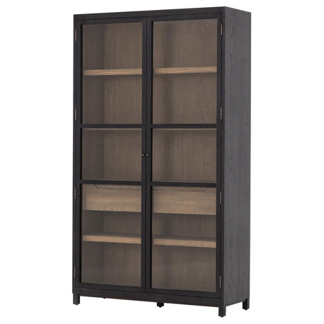 Millie Cabinet-Drifted Matte Blk/Oak