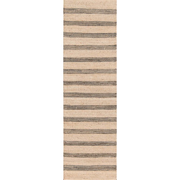 Novogratz by Momeni Lighthouse Hand Woven Rug, Charcoal, 2'3"x8'
