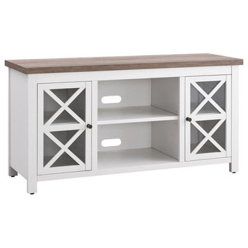 Colton Rectangular TV Stand for TV's up to 55 in White/Gray Oak