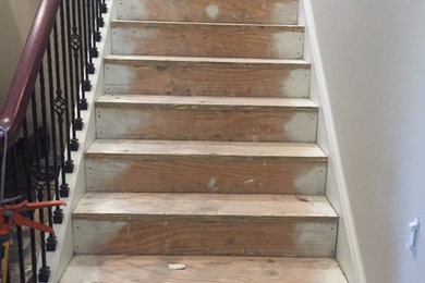 Hardwood Flooring Installation with Staircase