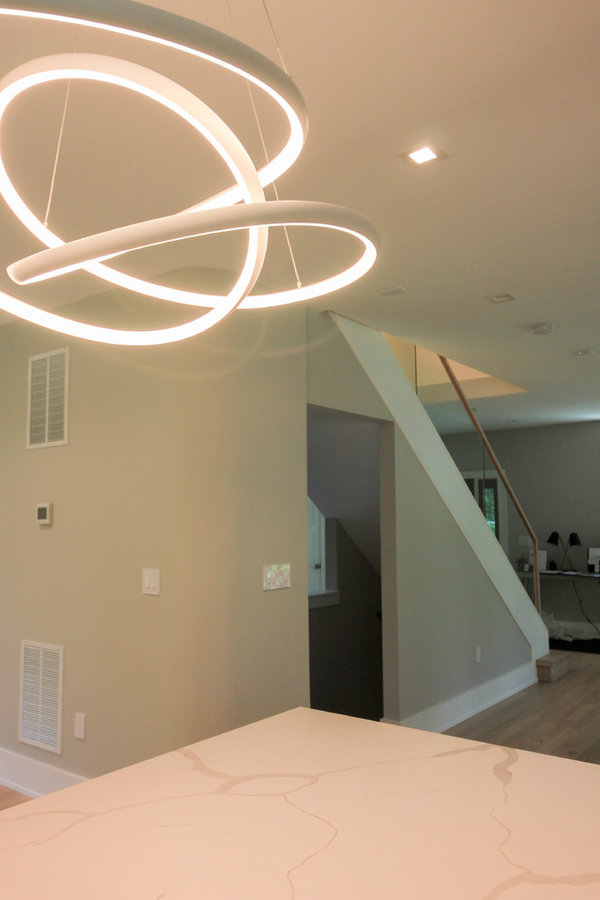 Contemporary Oak Staircase with Frame-less Glass Balustrade, Arlington, VA 22201