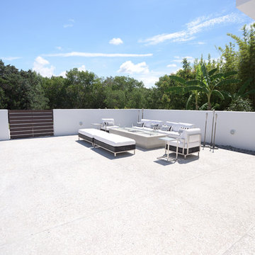 Concrete deck with embedded and ground shell