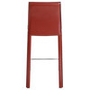 New Pacific Direct Gervin 26" Leather Counter Stool in Red (Set of 2)