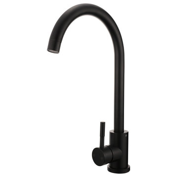 Single Handle Kitchen Faucet in Black Finish