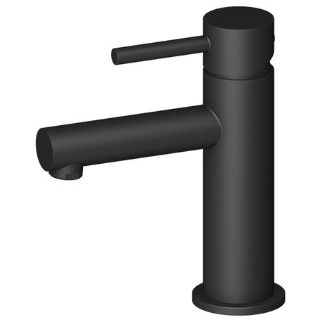 Blossom Brass Round Single Handle Bathroom Vanity Sink faucet, Matte Black