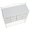 Dresser Table, 8 White Drawers, Shoe Shelf White, Scandinavian White Top