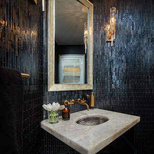 75 Beautiful Transitional Powder Room With Onyx Countertops